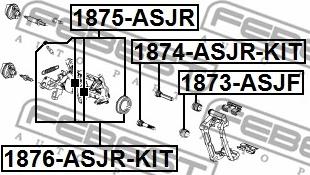 Febest 1874-ASJR-KIT - Направляющий болт, корпус скобы тормоза autospares.lv