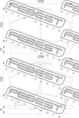 Febest 1201-HAF - Тормозные колодки, дисковые, комплект autospares.lv