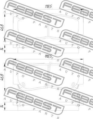 Febest 1201-SANR - Тормозные колодки, дисковые, комплект autospares.lv