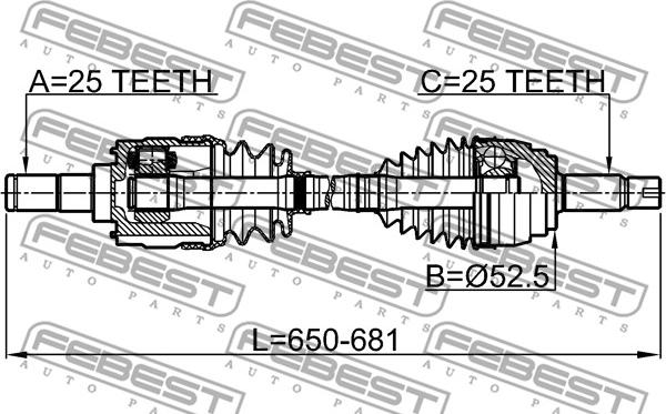 Febest 1214-SOLLH - Приводной вал autospares.lv