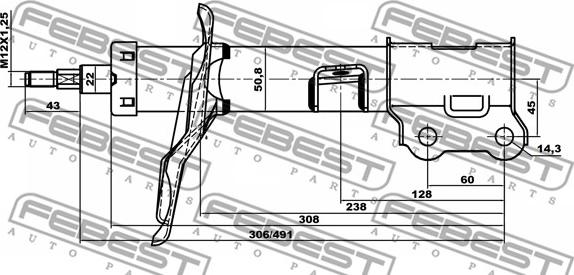 Febest 12110-001FL - Амортизатор autospares.lv