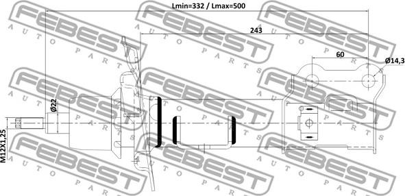 Febest 12110-014FR - Амортизатор autospares.lv