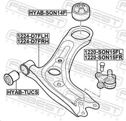 Febest 1224-D7FRH - Рычаг подвески колеса autospares.lv