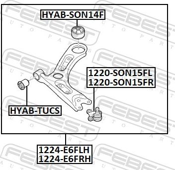 Febest 1224-E6FLH - Рычаг подвески колеса autospares.lv