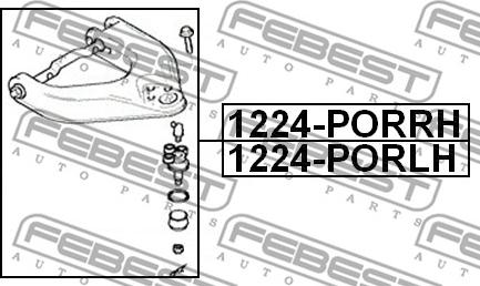 Febest 1224-PORRH - Рычаг подвески колеса autospares.lv