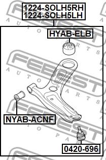 Febest 1224-SOLH5LH - Рычаг подвески колеса autospares.lv