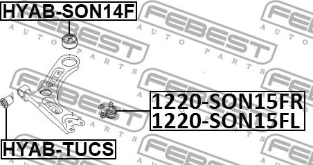 Febest 1220-SON15FR - Шаровая опора, несущий / направляющий шарнир autospares.lv