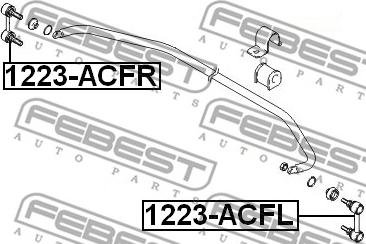 Febest 1223-ACFL - Тяга / стойка, стабилизатор autospares.lv