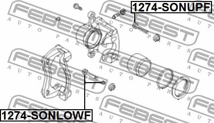 Febest 1274-SONLOWF - Направляющий болт, корпус скобы тормоза autospares.lv