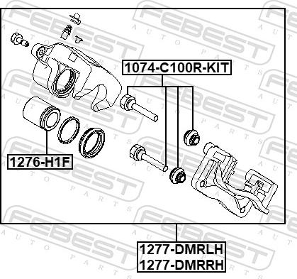 Febest 1277-DMRRH - Тормозной суппорт autospares.lv