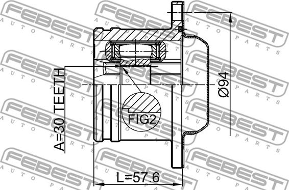 Febest 1711-TT - Шарнирный комплект, ШРУС, приводной вал autospares.lv