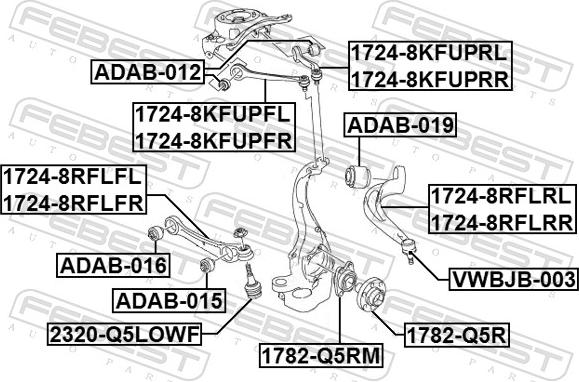 Febest 1724-8RFLFL - Рычаг подвески колеса autospares.lv