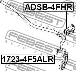 Febest 1723-4F5ALR - Тяга / стойка, стабилизатор autospares.lv