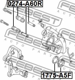 Febest 1775-A5F - Ремкомплект, тормозной суппорт autospares.lv