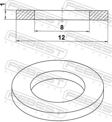 Febest 88430-081210A - Уплотнительное кольцо, резьбовая пробка маслосливного отверстия autospares.lv