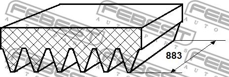 Febest 88128-6L883 - Поликлиновой ремень autospares.lv