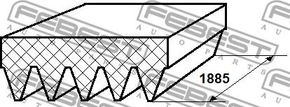 Febest 88127-5L1885 - Поликлиновой ремень autospares.lv