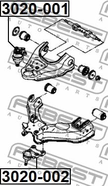 Febest 3020-001 - Шаровая опора, несущий / направляющий шарнир autospares.lv