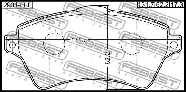 Febest 2901-FLF - Тормозные колодки, дисковые, комплект autospares.lv