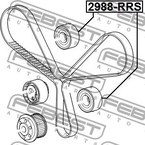 Febest 2988-RRS - Направляющий ролик, зубчатый ремень ГРМ autospares.lv