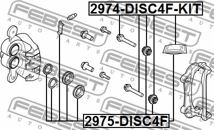 Febest 2974-DISC4F-KIT - Направляющий болт, корпус скобы тормоза autospares.lv