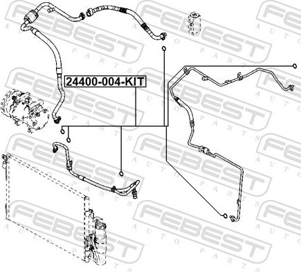 Febest 24400-004-KIT - Уплотнительное кольцо, линия кондиционера autospares.lv