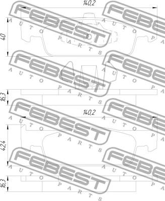 Febest 2401-CLIIVF - Тормозные колодки, дисковые, комплект autospares.lv