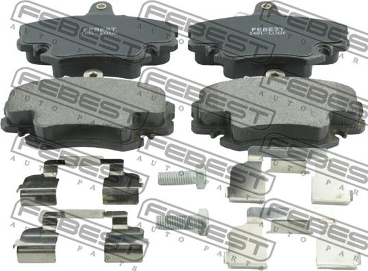 Febest 2401-LOGF - Тормозные колодки, дисковые, комплект autospares.lv