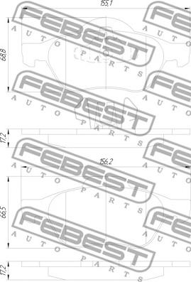 Febest 2401-MEGF - Тормозные колодки, дисковые, комплект autospares.lv