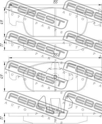 Febest 2401-SANIIF - Тормозные колодки, дисковые, комплект autospares.lv