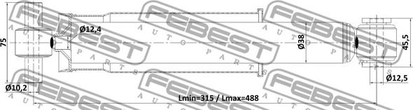 Febest 24110-005R - Амортизатор autospares.lv