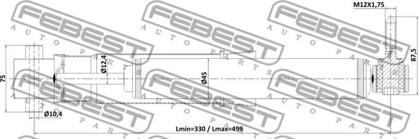 Febest 24110-001R - Амортизатор autospares.lv