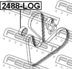 Febest 2488-LOG - Ролик, поликлиновый ремень autospares.lv