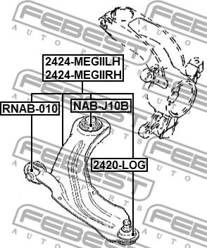 Febest 2424-MEGIILH - Рычаг подвески колеса autospares.lv