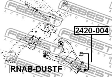 Febest 2420-004 - Шаровая опора, несущий / направляющий шарнир autospares.lv