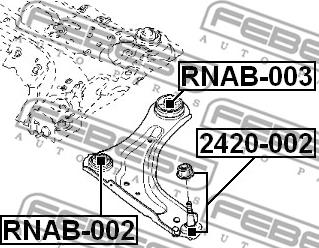 Febest 2420-002 - Шаровая опора, несущий / направляющий шарнир autospares.lv