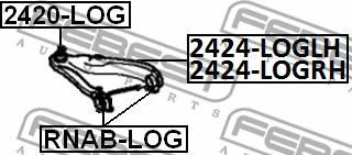 Febest RNAB-LOG - Сайлентблок, рычаг подвески колеса autospares.lv