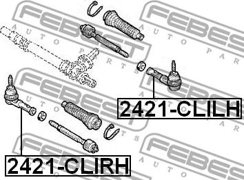 Febest 2421-CLILH - Наконечник рулевой тяги, шарнир autospares.lv