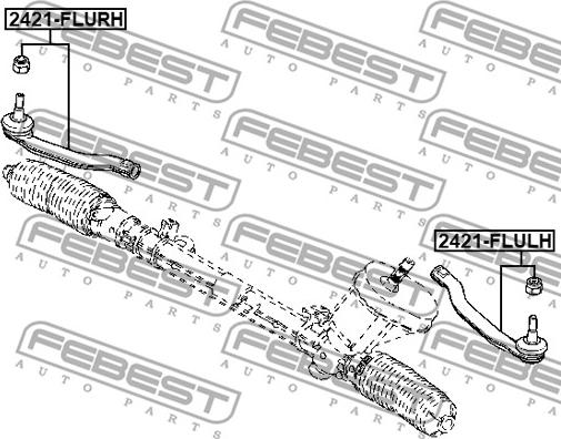 Febest 2421-FLULH - Наконечник рулевой тяги, шарнир autospares.lv