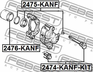 Febest 2475-KANF - Ремкомплект, тормозной суппорт autospares.lv