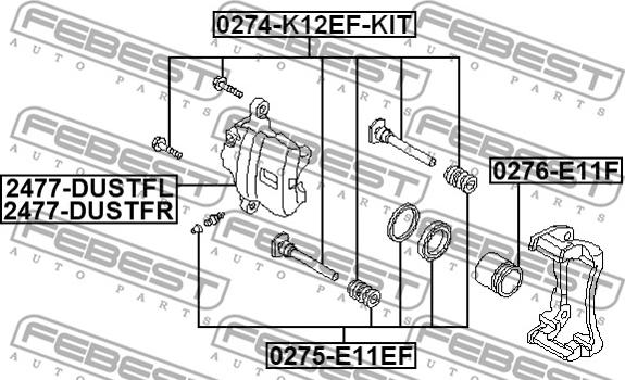 Febest 2477-DUSTFL - Тормозной суппорт autospares.lv