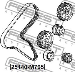 Febest 25140-M705 - Зубчатый ремень ГРМ autospares.lv