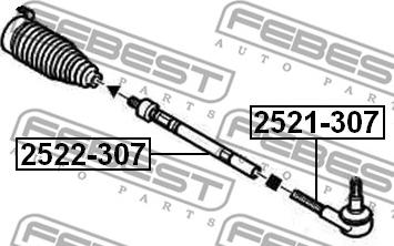 Febest 2522-307 - Осевой шарнир, рулевая тяга autospares.lv