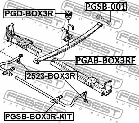 Febest PGSB-BOX3R-KIT - Ремкомплект, подвеска стабилизатора autospares.lv