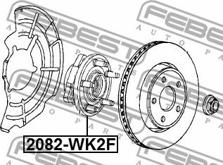 Febest 2082-WK2F - Ступица колеса, поворотный кулак autospares.lv