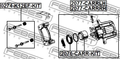 Febest 2077-CARRRH - Тормозной суппорт autospares.lv