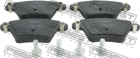 Febest 2101-GER - Тормозные колодки, дисковые, комплект autospares.lv