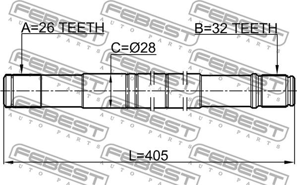 Febest 2112-CB4LH - Приводной вал autospares.lv