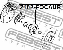 Febest 2182-FOCAUR - Ступица колеса, поворотный кулак autospares.lv