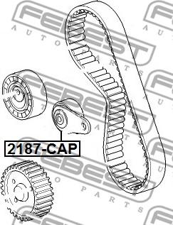 Febest 2187-CAP - Натяжной ролик, зубчатый ремень ГРМ autospares.lv